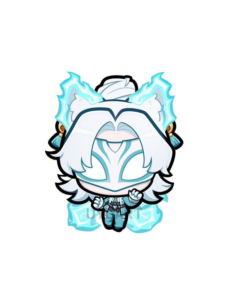 White Fox Keychain