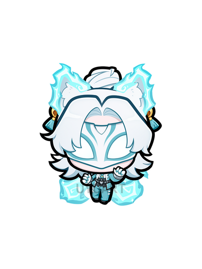 White Fox Keychain